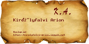 Királyfalvi Arion névjegykártya
